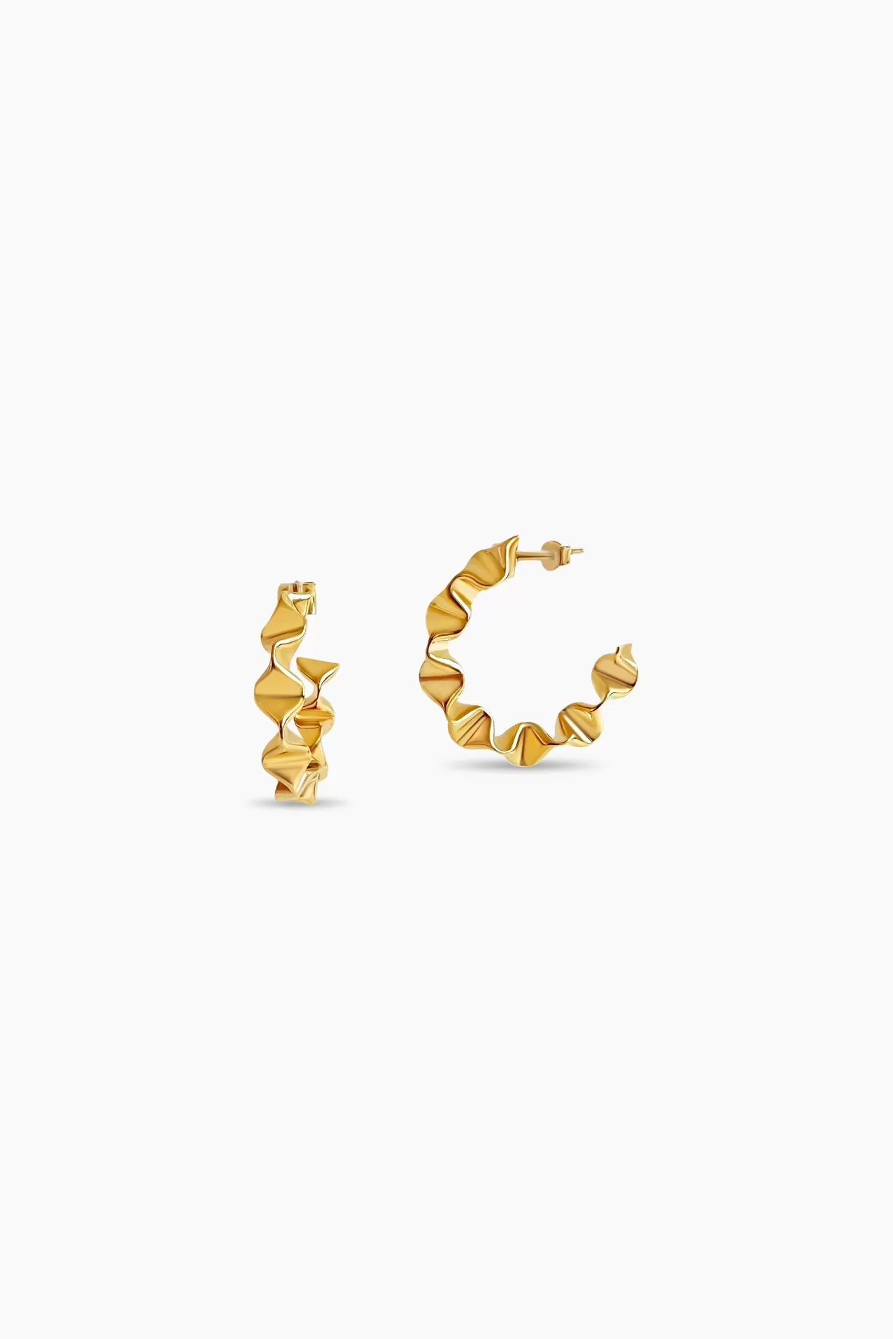 14K Gold Dipped Crunchy Hoops