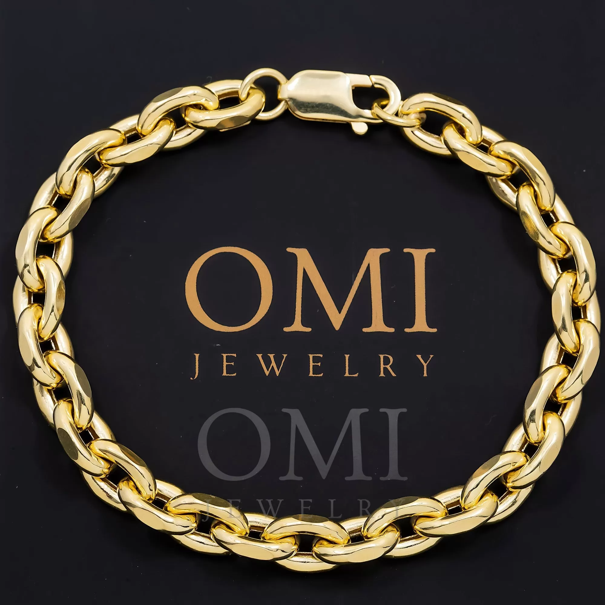 14K GOLD ROLO BELCHER CHAIN BRACELET