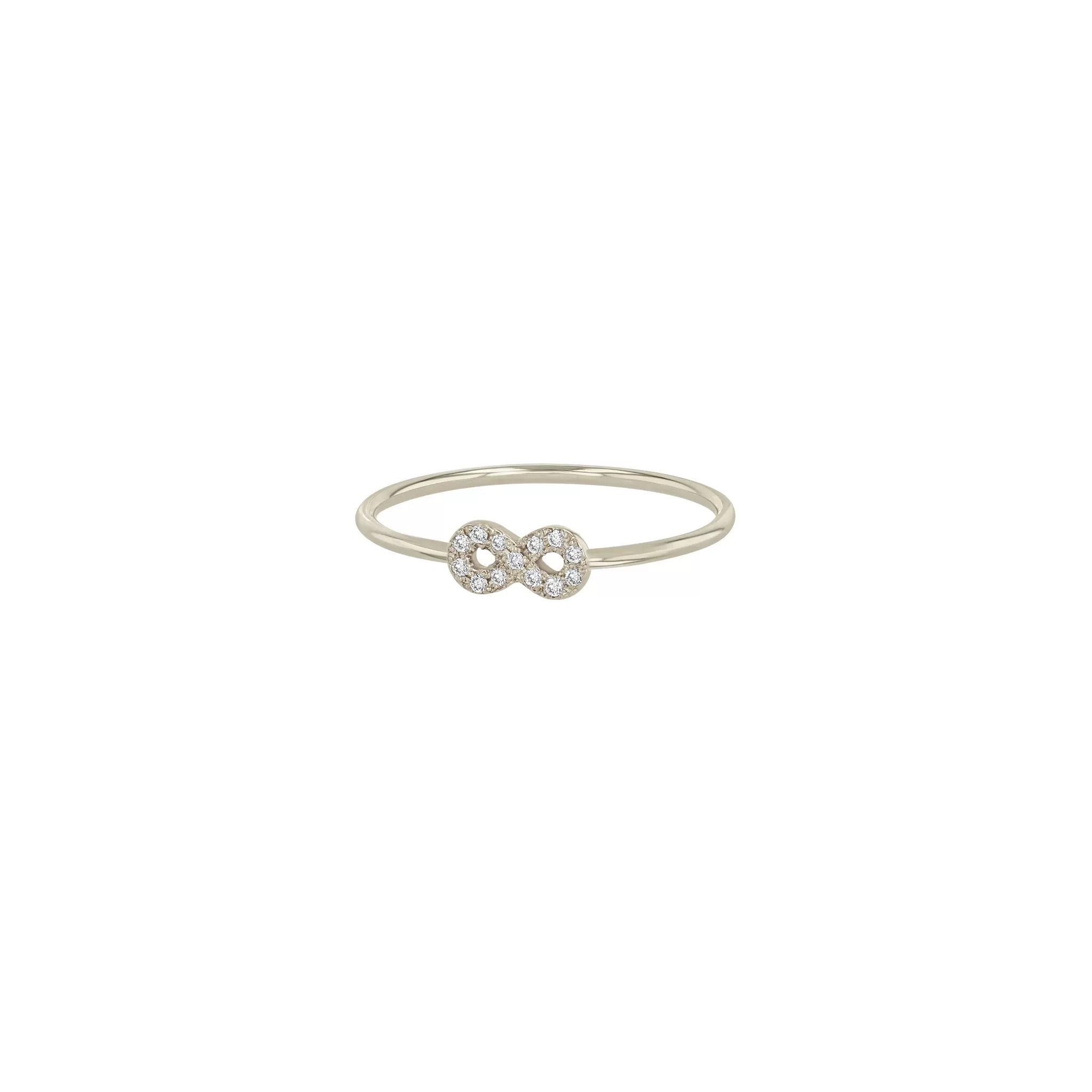 14k Itty Bitty Diamond Infinity Ring