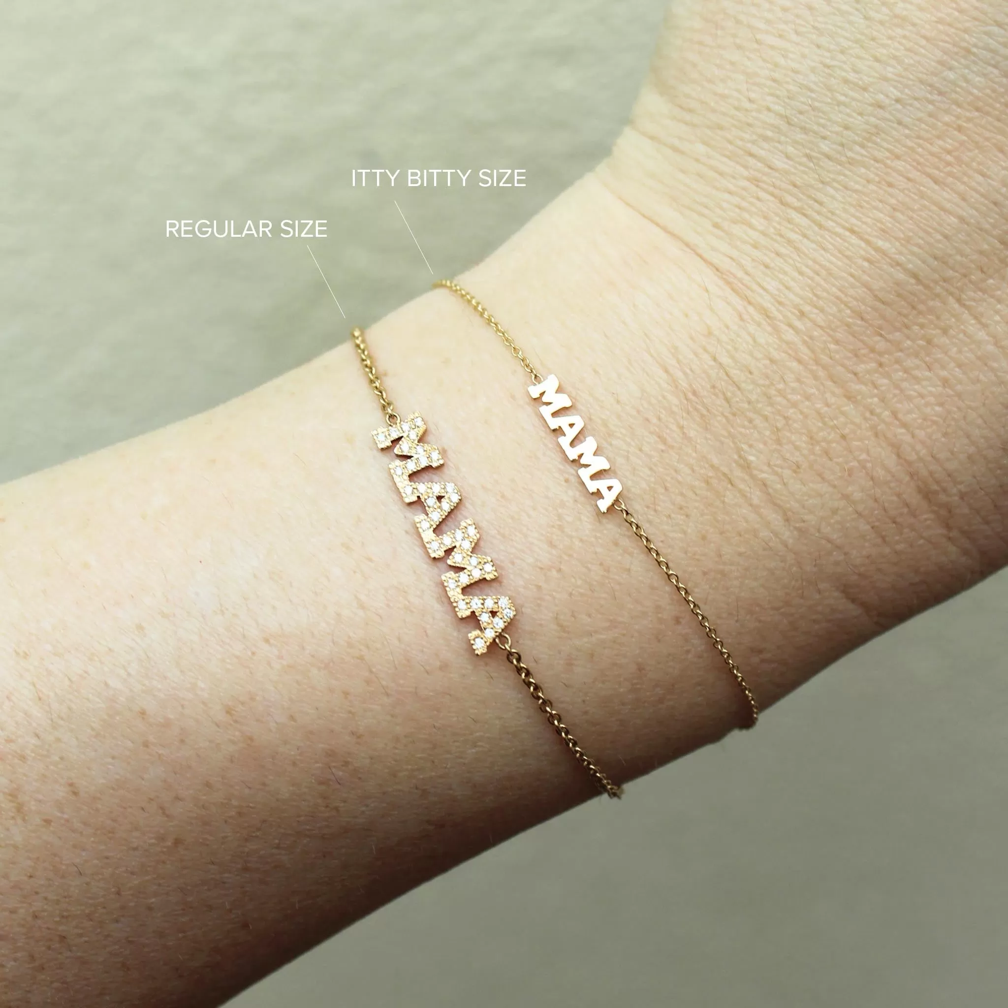 14k Itty Bitty MAMA Bracelet