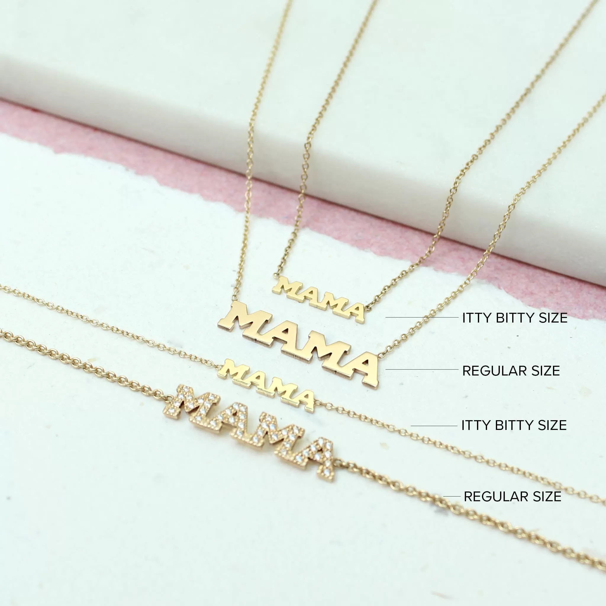 14k Itty Bitty MAMA Necklace