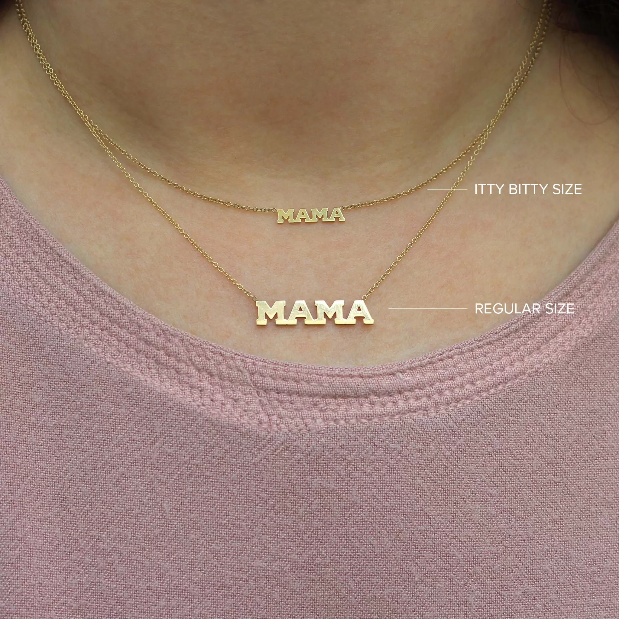 14k Itty Bitty MAMA Necklace