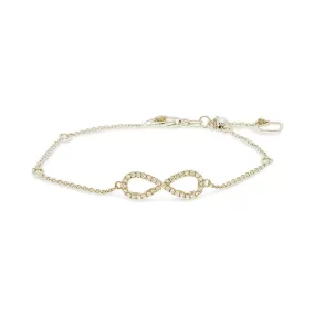 14K YELLOW GOLD PAVE DIAMOND INFINITY BRACELET 0.28CTW