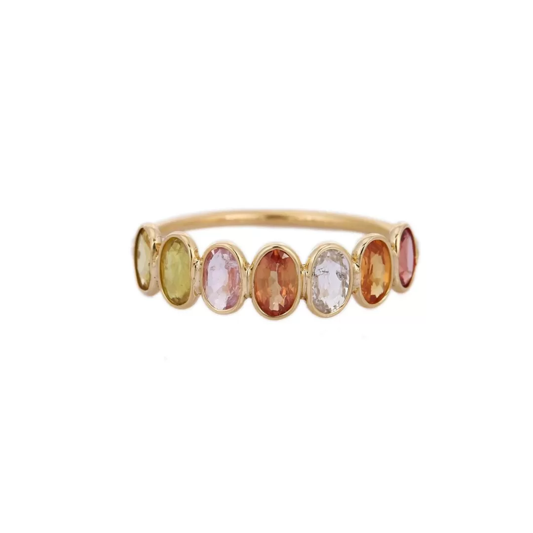 18K Gold Tourmaline Half Eternity Band