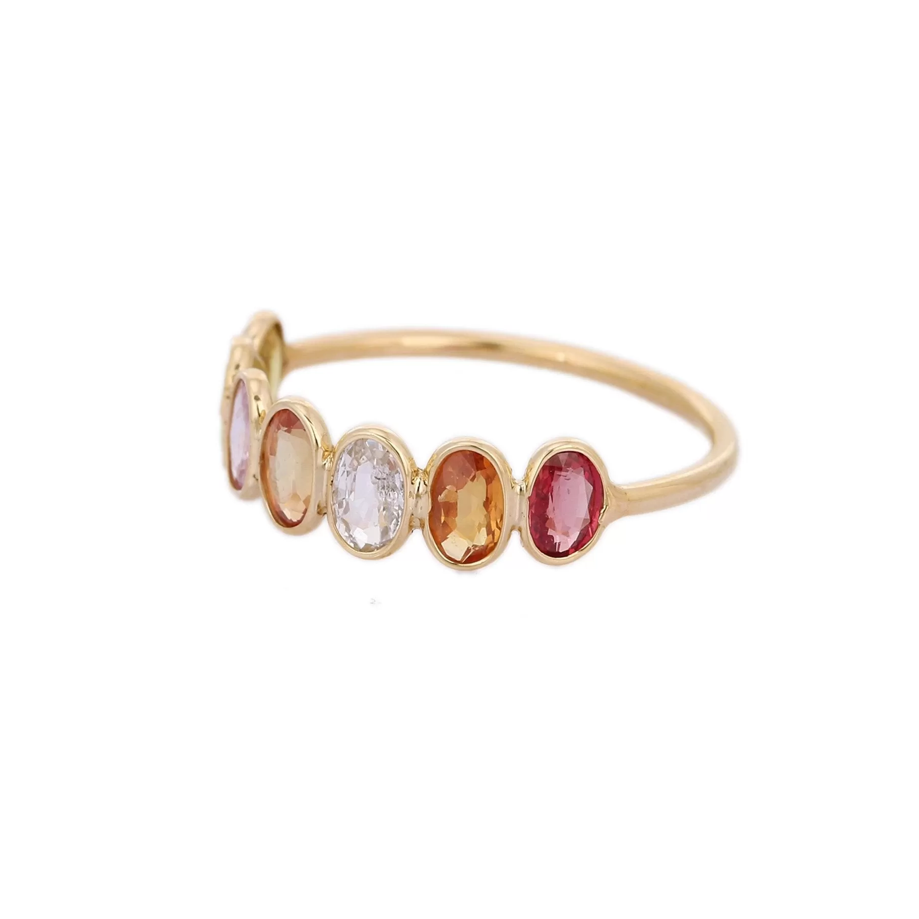 18K Gold Tourmaline Half Eternity Band