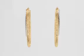 18k Two-Tone Gold Hoop Earrings (4.47g.)