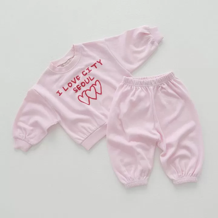 2 Pieces Set Baby Kid Girls Boys Letters Love heart Tops And Solid Color Pants Wholesale 23113096