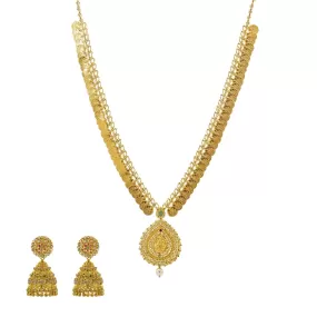 22K Gold & Uncut Diamond Kasu Necklace Set