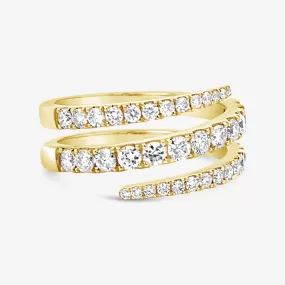 3 Row Diamond Wrap Ring