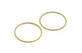 32mm Circle Connectors, 12 Raw Brass Circle Connectors (32x0.80mm) A5678