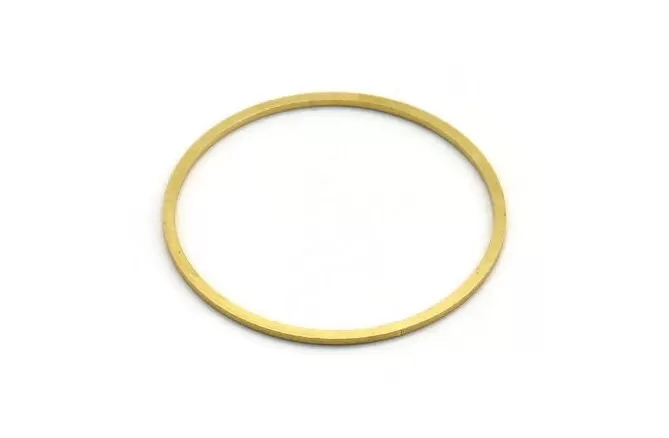 32mm Circle Connectors, 12 Raw Brass Circle Connectors (32x0.80mm) A5678