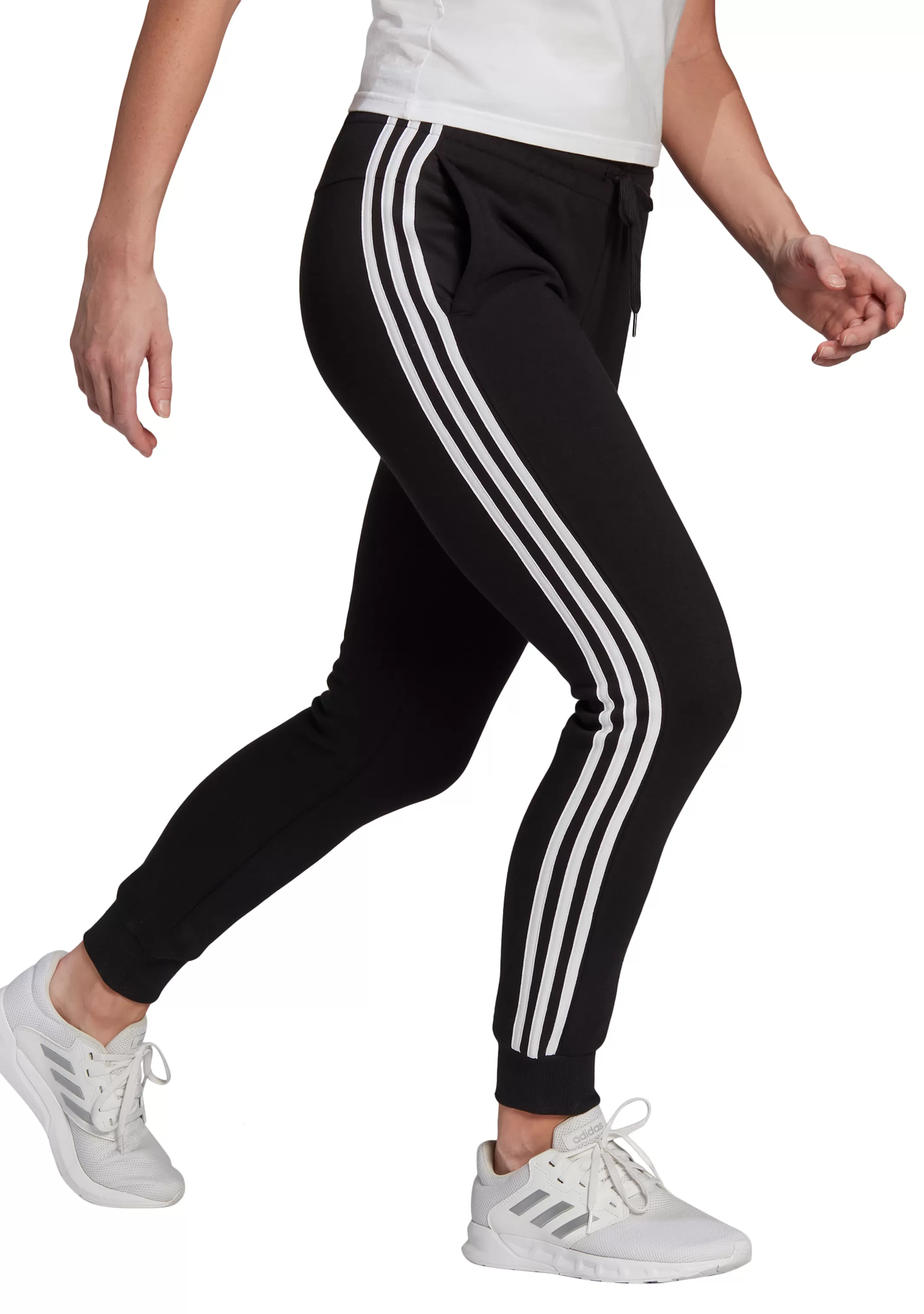 Adidas Womens Essential Fleece 3 Stripe Pants <br> GM5551