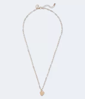 Aeropostale Womens' Heart Link Necklace -  - Size One Size - Metal - Teen Fashion & Clothing Gold