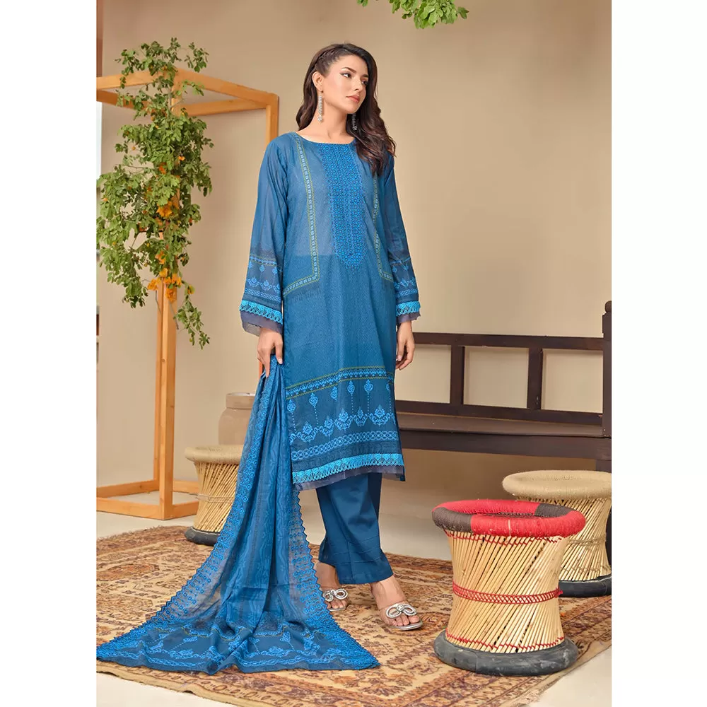 Amaya Lawn Printed Embroidered Unstiched 3Pcs Suit - 8