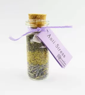 Anti-Stress Pocket Spell Bottle with Herbs & Stones