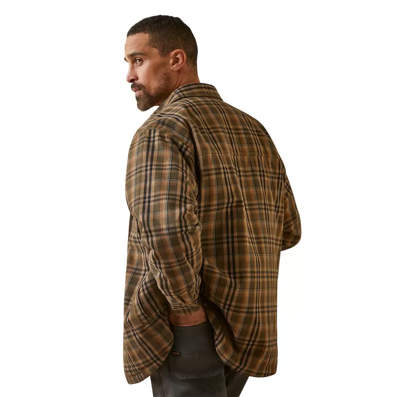 'Ariat' Men's Rebar Flannel Insulated Shirt Jacket - Wren Plaid