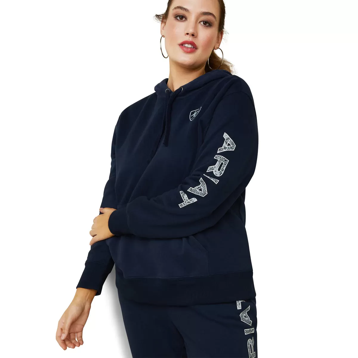 Ariat Womens Logo Hoodie- Navy Eclipse