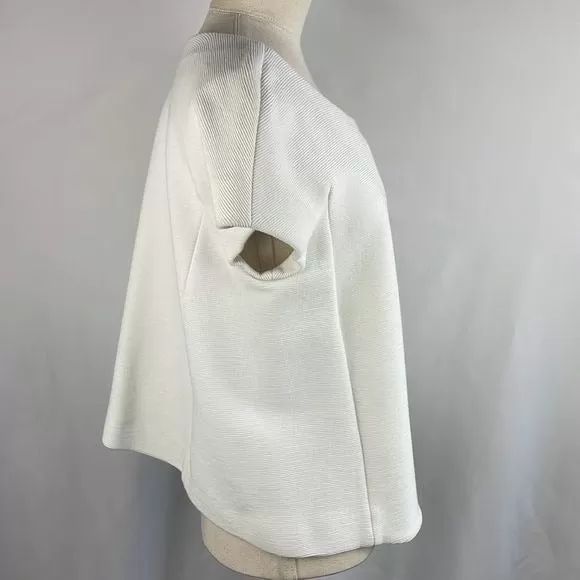 Armani CollezioniIvory Textured Short Sleeve Jacket