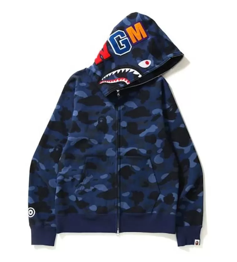 BAPE COLOR CAMO SHARK FULL ZIP HOODIE BLUE