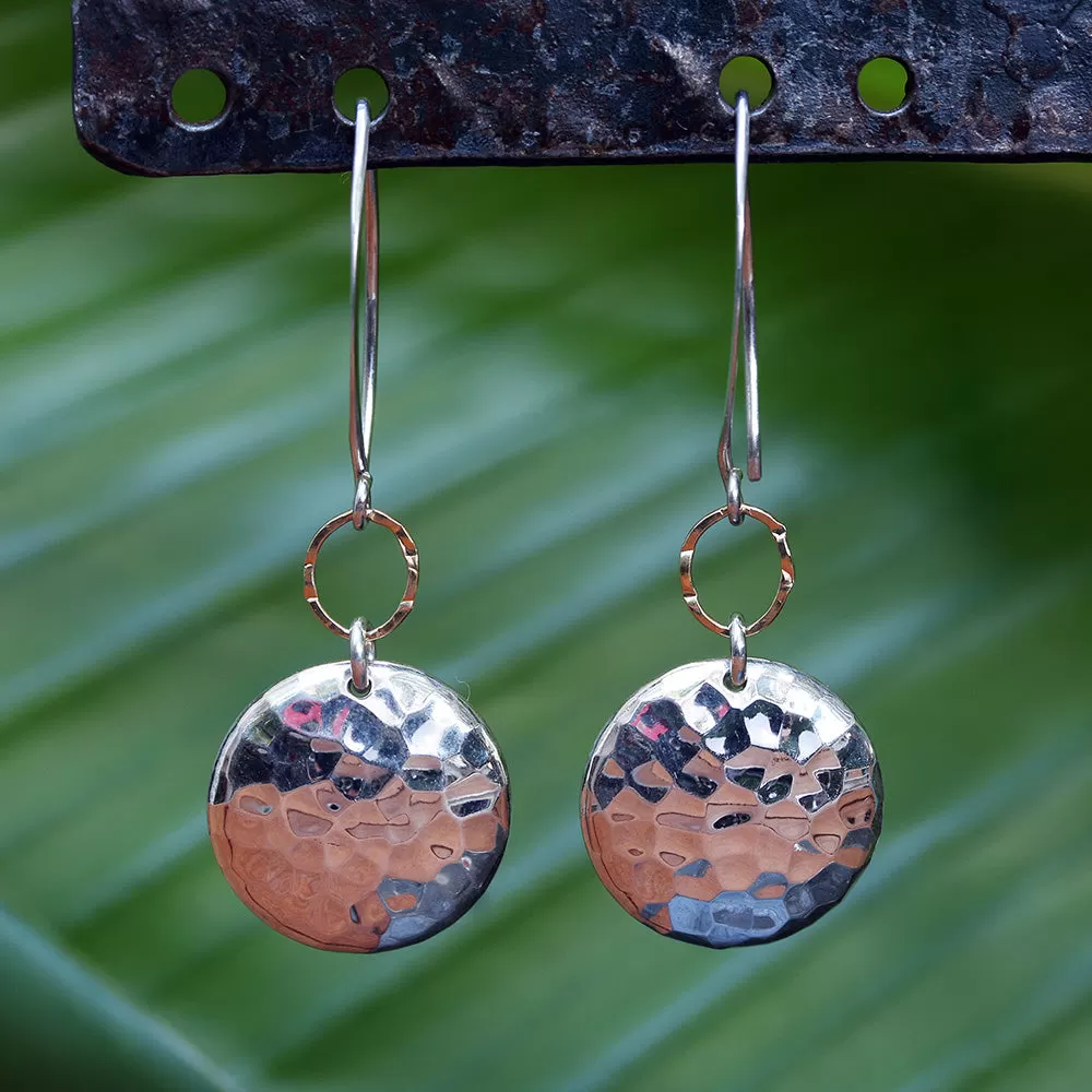 Barbados - Hammered Dome Earrings in Sterling Silver or Gold Filled