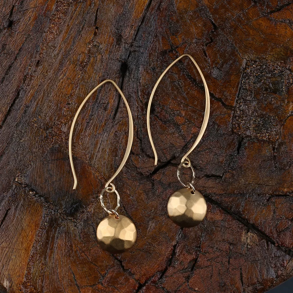 Barbados - Hammered Dome Earrings in Sterling Silver or Gold Filled