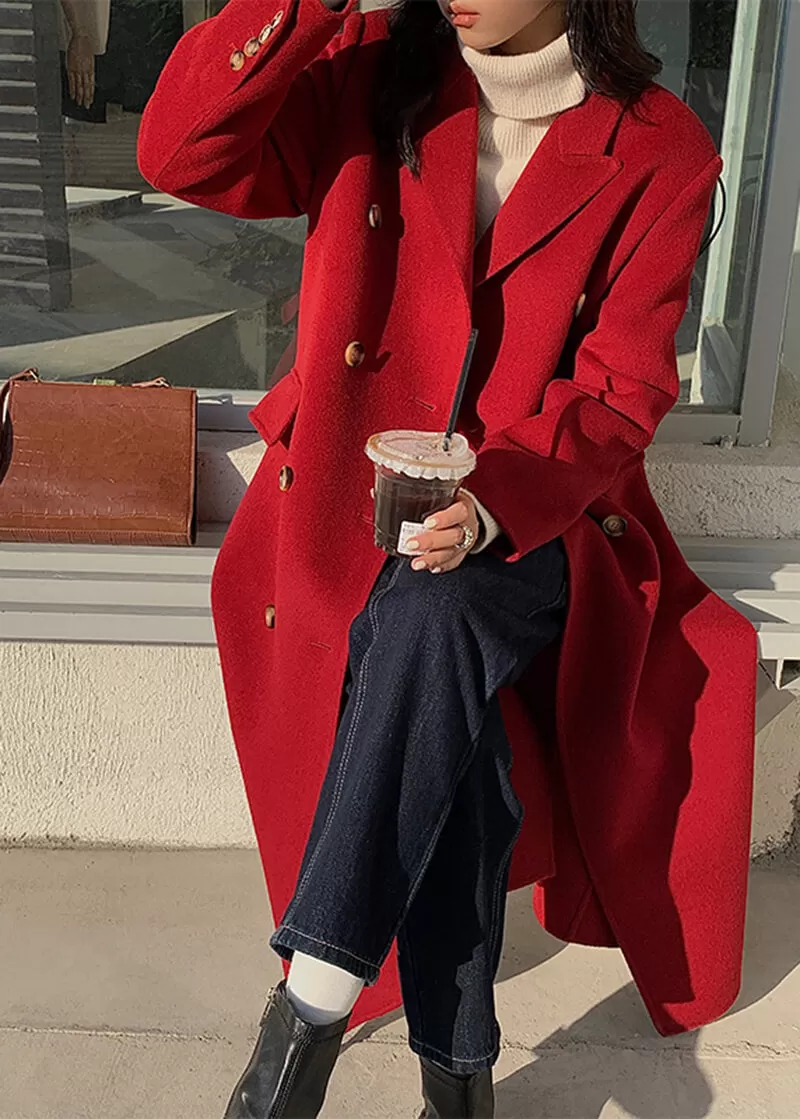 Barbara Australian Wool Double Breasted Long Coat