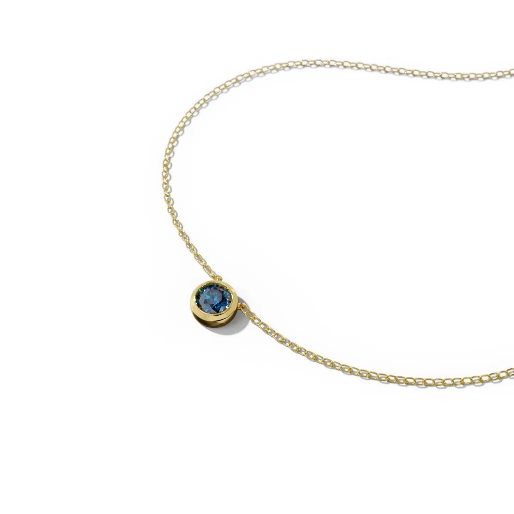 Bezel Birthstone Necklace 10k Gold