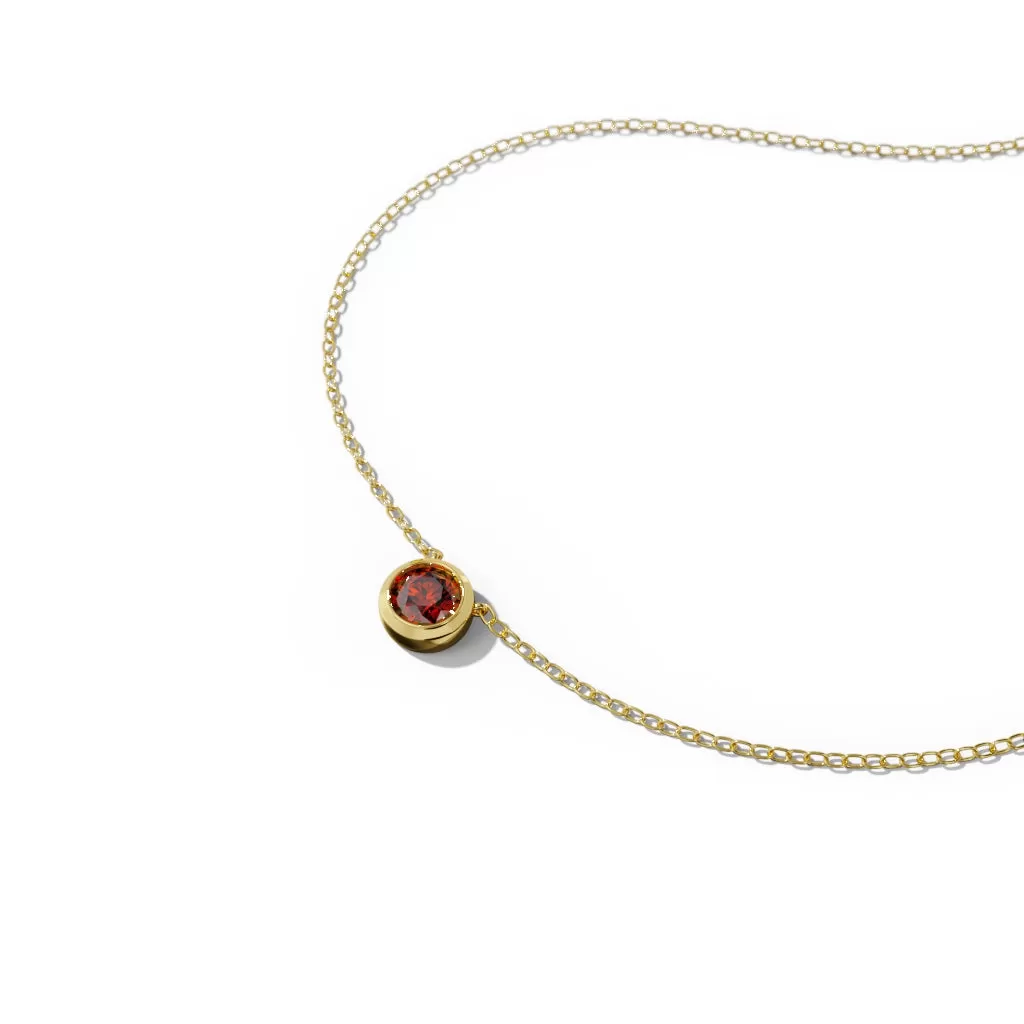 Bezel Birthstone Necklace 10k Gold