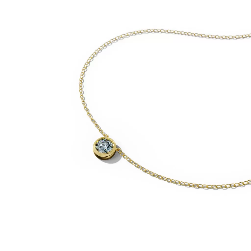 Bezel Birthstone Necklace 10k Gold