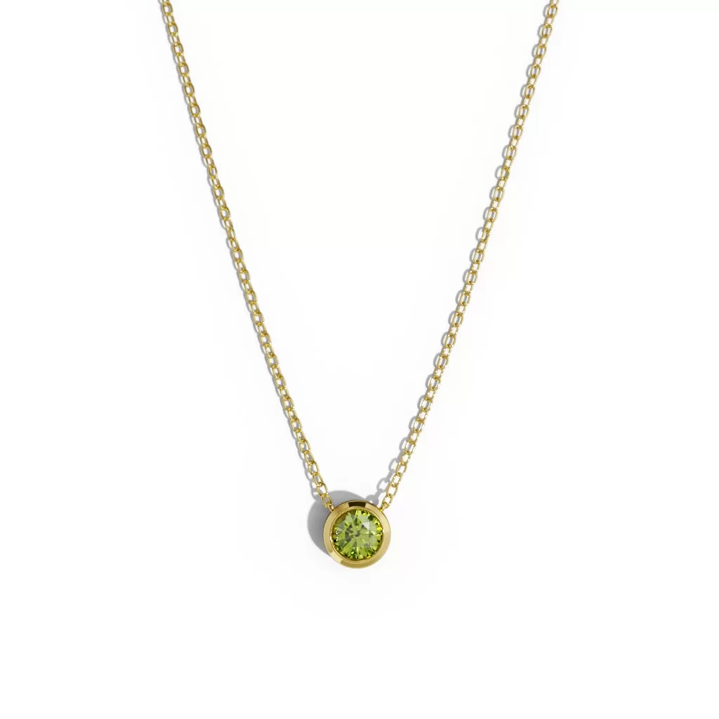 Bezel Birthstone Necklace 10k Gold