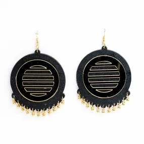 Black and Gold Hand Painted Earring