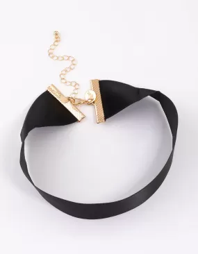 Black Fabric Simple Choker