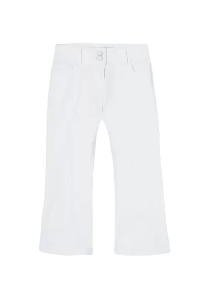 Boboli Stretch flared trousers for girls 438016 1100 white