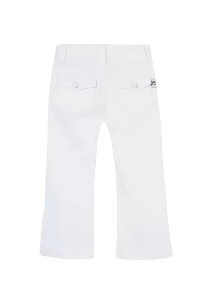 Boboli Stretch flared trousers for girls 438016 1100 white