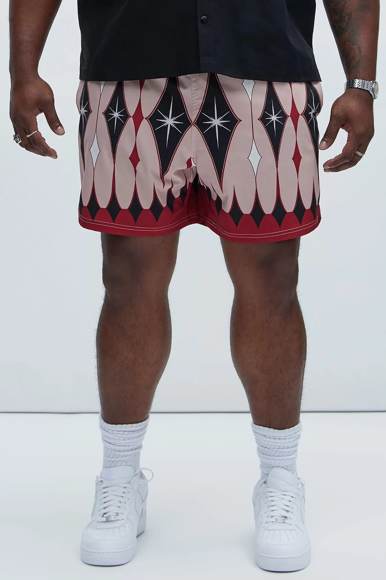 Breakdawn Graffiti Swim Trunks - Black/Red