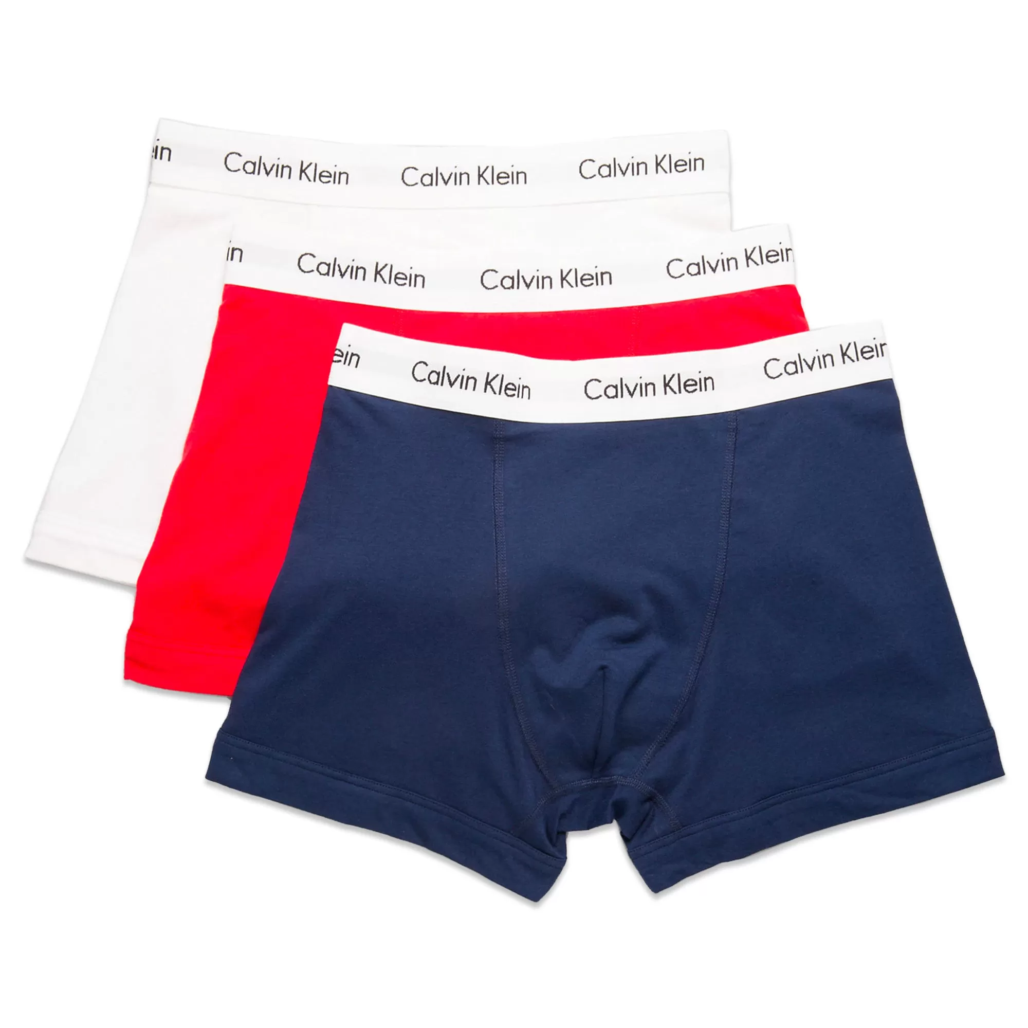 Calvin Klein Cotton Stretch Trunks - Navy/White/Red