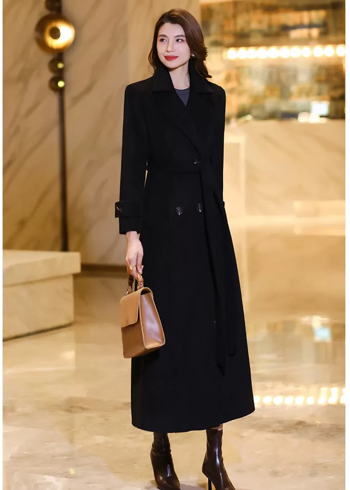 Celia Double Breasted Wool Blend Coat