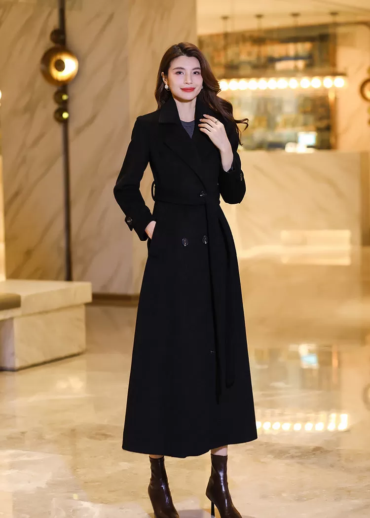 Celia Double Breasted Wool Blend Coat