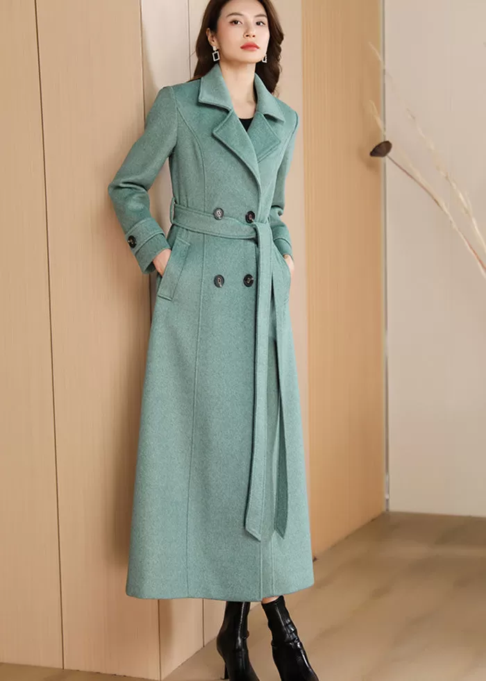 Celia Double Breasted Wool Blend Coat