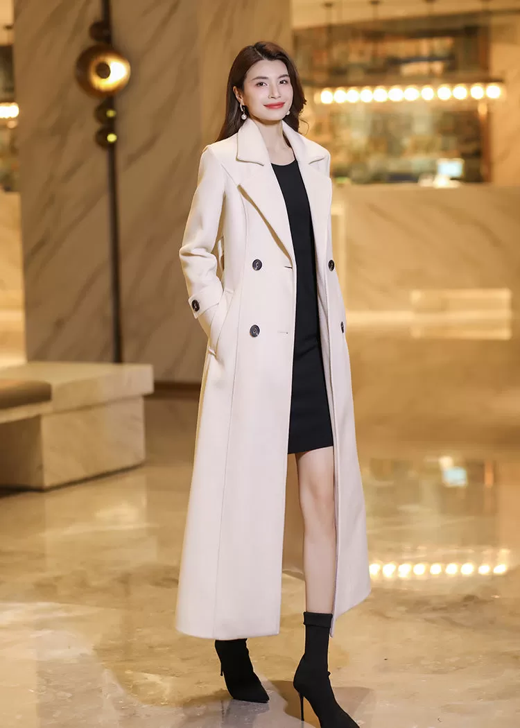 Celia Double Breasted Wool Blend Coat