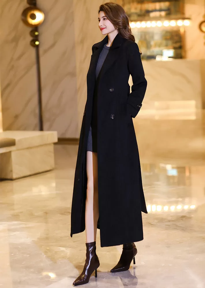 Celia Double Breasted Wool Blend Coat