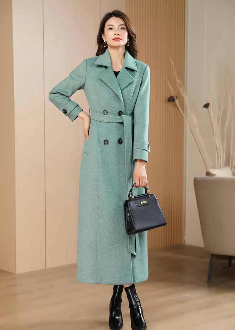 Celia Double Breasted Wool Blend Coat