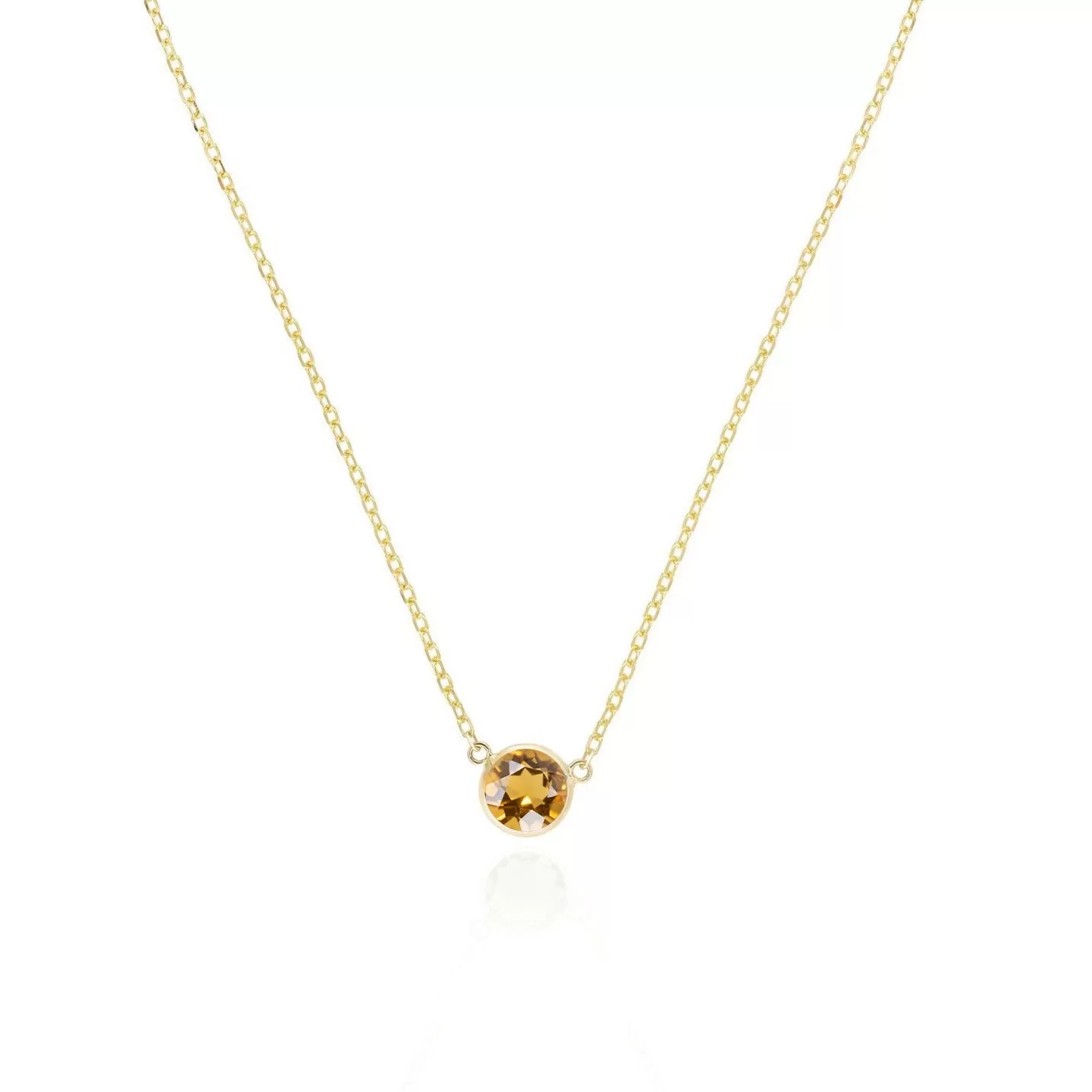 Citrine Single Bezel Necklace