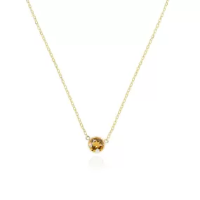 Citrine Single Bezel Necklace