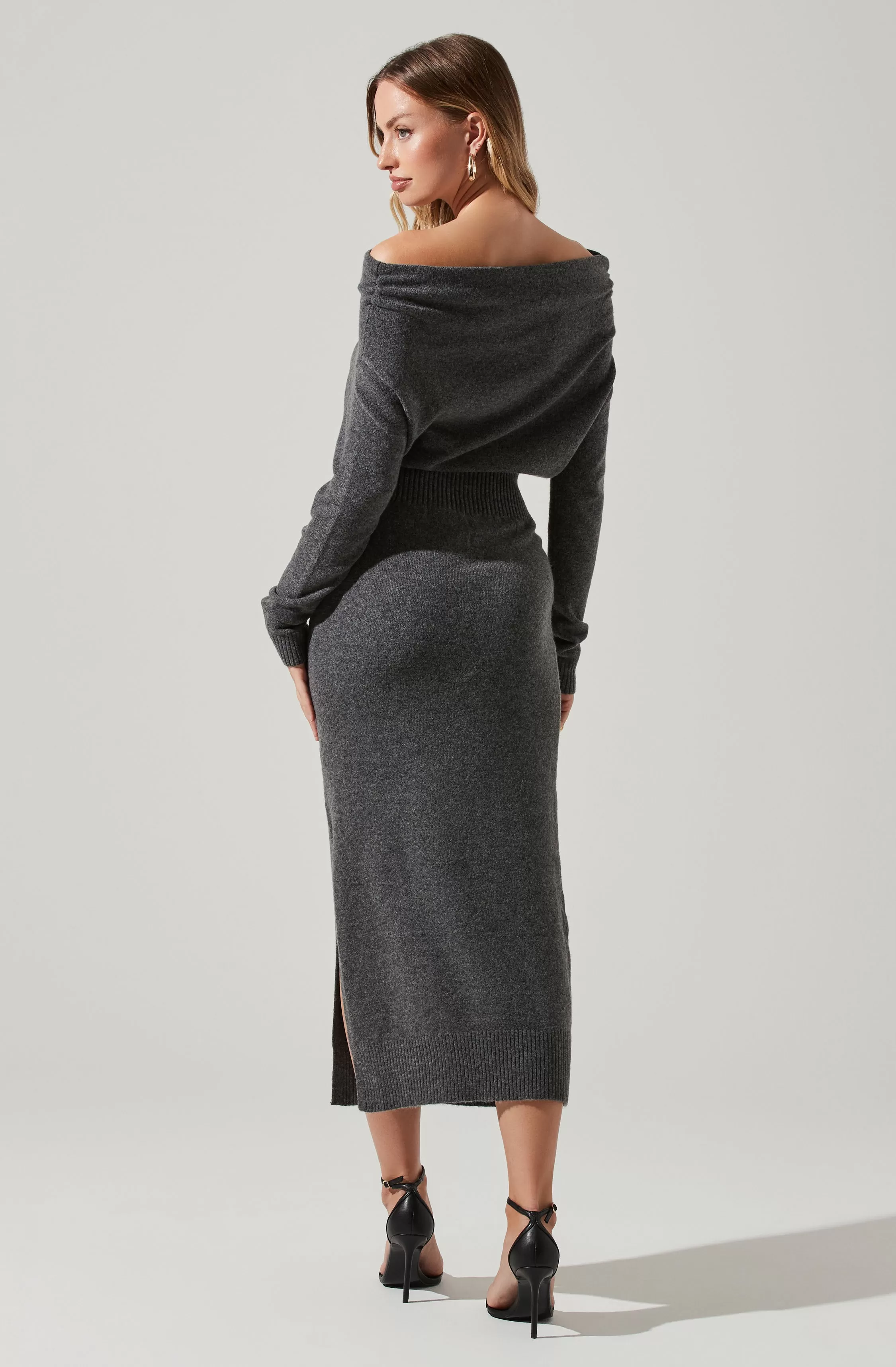 Cora Off Shoulder Midi Sweater Dress