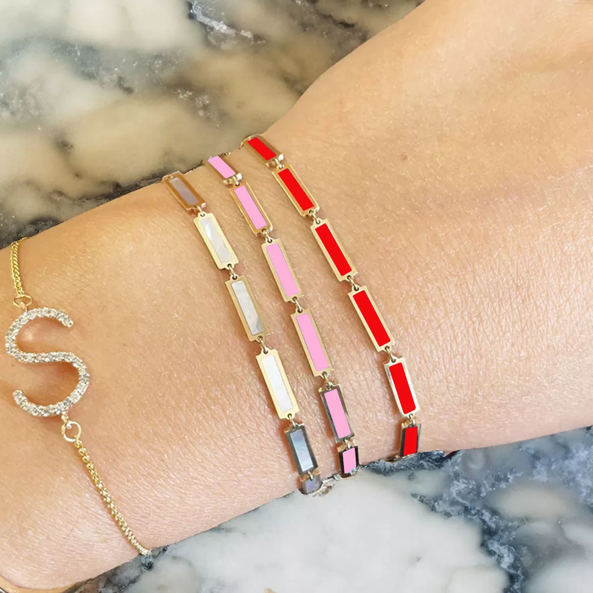 Coral Bar Bracelet