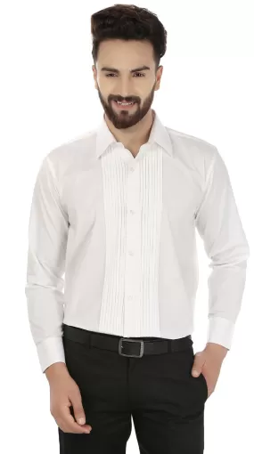 Cotton Men's Long Sleeve Button Down Dress Shirt (White)