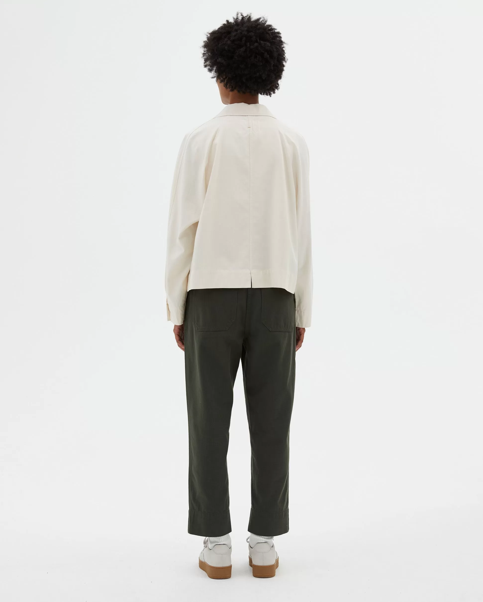 CROPPED RAGLAN COTTON SHIRT / NATURAL