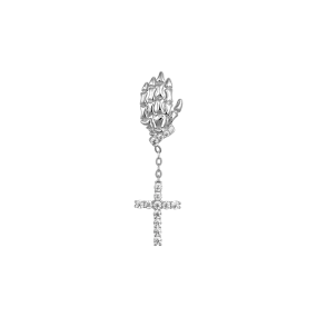 Cross Skeleton Hand Earring - Single