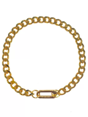 Curb Link Carabiner Anklet - Gold